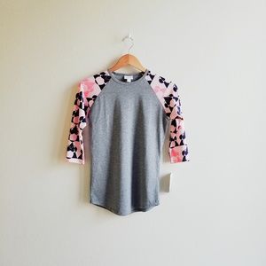 NWT LULAROE Disney Randy Raglan Top, Size XXS